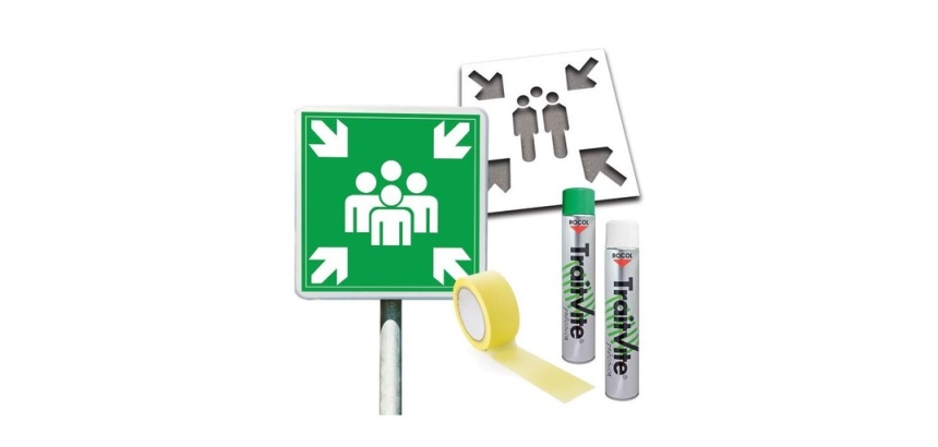 Kit - Point de Rassemblement - avec Pochoir + Panneau Couvre-Chant + Poteau + Peintures