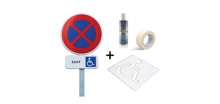 Kit complet HANDICAP panneau + pochoir