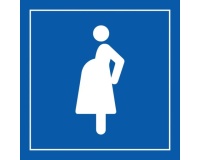 Pictogramme PI PF 059 - Accès prioritaire aux femmes enceintes - ISO 7001 en Gravoply  (125 x 125 mm, Blanc)