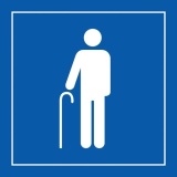Pictogramme PI PF 055 - Accès prioritaire aux personnes âgées - ISO 7001  (350 x 350 mm, PVC)