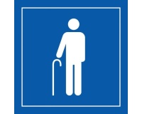 Pictogramme PI PF 055 - Accès prioritaire aux personnes âgées - ISO 7001  (350 x 350 mm, PVC)