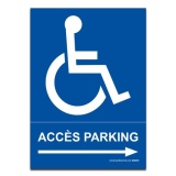 Panneau Accès parking PMR  - 300 x 420 - PVC - Gauche
