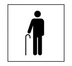 Pictogramme PI PF 055 - Accès prioritaire aux personnes âgées - ISO 7001 en Gravoply