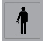 Pictogramme PI PF 055 - Accès prioritaire aux personnes âgées - ISO 7001 en Gravoply