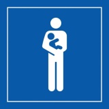 Pictogramme PI PF 058 - Accès prioritaire aux personnes avec enfant en bas âge - ISO 7001  (350 x 350 mm, PVC)