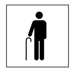 Pictogramme PI PF 055 - Accès prioritaire aux personnes âgées - ISO 7001 en Gravoply