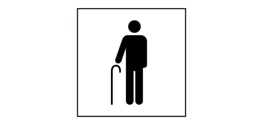Pictogramme PI PF 055 - Accès prioritaire aux personnes âgées - ISO 7001 en Gravoply