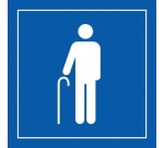 Pictogramme PI PF 055 - Accès prioritaire aux personnes âgées - ISO 7001 en Gravoply
