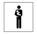 Pictogramme PI PF 058 - Accès prioritaire aux personnes avec enfant en bas âge - ISO 7001 en Gravoply