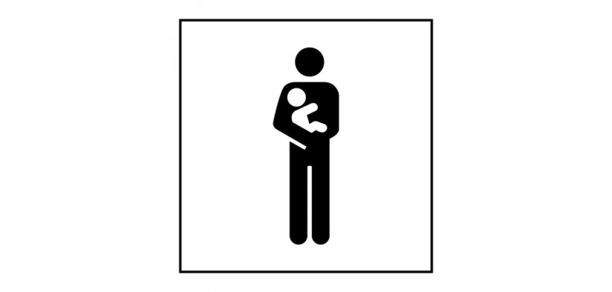 Pictogramme PI PF 058 - Accès prioritaire aux personnes avec enfant en bas âge - ISO 7001 en Gravoply