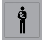 Pictogramme PI PF 058 - Accès prioritaire aux personnes avec enfant en bas âge - ISO 7001 en Gravoply