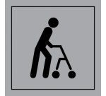 Pictogramme PI PF 045 - Accessibilité, capacité de déplacement à pied limitée - ISO 7001 en Gravoply