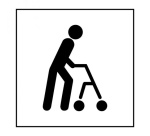 Pictogramme PI PF 045 - Accessibilité, capacité de déplacement à pied limitée - ISO 7001 en Gravoply