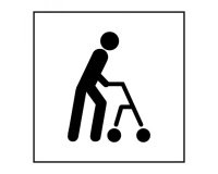 Pictogramme PI PF 045 - Accessibilité, capacité de déplacement à pied limitée - ISO 7001 en Gravoply