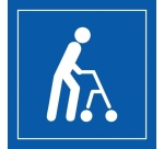 Pictogramme PI PF 045 - Accessibilité, capacité de déplacement à pied limitée - ISO 7001 en Gravoply