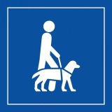 Pictogramme PI PF 046 - Accessibilité, chien guide ou d'assistance - ISO 7001  (350 x 350 mm, PVC)