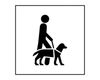 Pictogramme PI PF 046 - Accessibilité, chien guide ou d'assistance - ISO 7001 en Gravoply