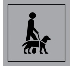 Pictogramme PI PF 046 - Accessibilité, chien guide ou d'assistance - ISO 7001 en Gravoply