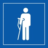 Pictogramme PI PF 056 - Accès prioritaire aux personnes blessées - ISO 7001  (350 x 350 mm, PVC)