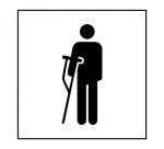Pictogramme PI PF 056 - Accès prioritaire aux personnes blessées - ISO 7001 en Gravoply