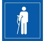 Pictogramme PI PF 056 - Accès prioritaire aux personnes blessées - ISO 7001 en Gravoply