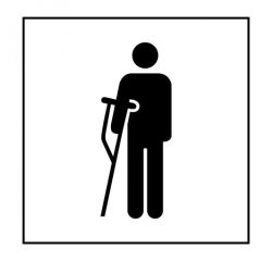 Pictogramme PI PF 056 - Accès prioritaire aux personnes blessées - ISO 7001 en Gravoply