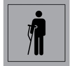 Pictogramme PI PF 056 - Accès prioritaire aux personnes blessées - ISO 7001 en Gravoply