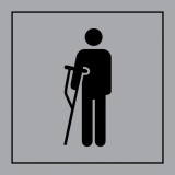 Pictogramme PI PF 056 - Accès prioritaire aux personnes blessées - ISO 7001 en Gravoply  (350 x 350 mm, Gris)