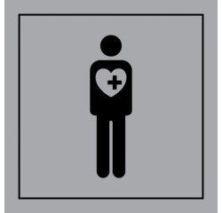 Pictogramme PI PF 057 - Accès prioritaire aux personnes souffrant de troubles graves - ISO 7001 en Gravoply
