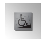 Panneau signalétique relief et braille Accés rampe + picto Handicapé