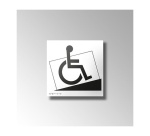 Panneau signalétique relief et braille Accés rampe + picto Handicapé