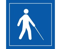 Pictogramme PI PF 051 - Accessibilité, malvoyant ou aveugle - ISO 7001  (350 x 350 mm, PVC, Bleu)