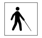Pictogramme PI PF 051 - Accessibilité, malvoyant ou aveugle - ISO 7001 en Gravoply