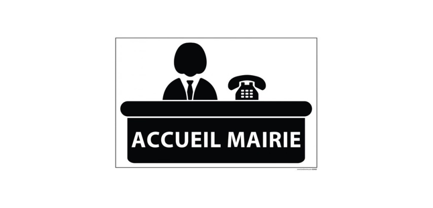 Signalétique information - ACCUEIL MAIRIE+ symbole - fond blanc 300 x 200 mm