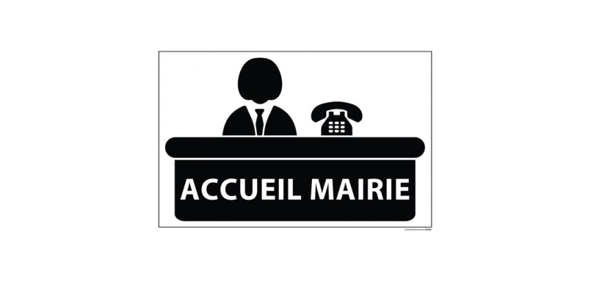 Signalétique information - ACCUEIL MAIRIE+ symbole - fond blanc 300 x 200 mm