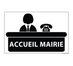 Signalétique information - ACCUEIL MAIRIE+ symbole - fond blanc 300 x 200 mm