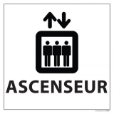 Panneau d Information - Pictogramme Ascenseur - 250 x 250 mm PVC 2 mm