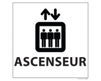 Panneau d Information - Pictogramme Ascenseur - 250 x 250 mm PVC 2 mm
