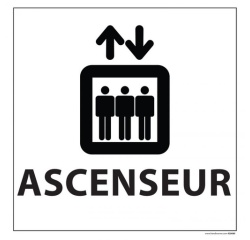 Panneau d Information - Pictogramme Ascenseur - 250 x 250 mm