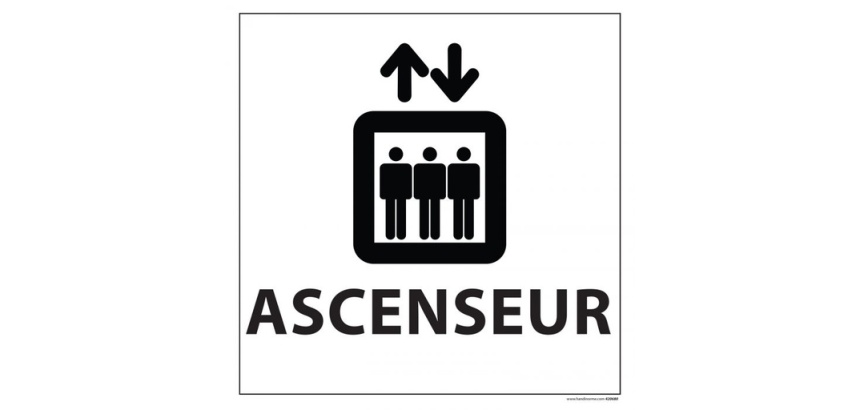 Panneau d Information - Pictogramme Ascenseur - 250 x 250 mm