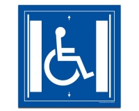 Panneau Signalisation - Ascenseur pour les personnes en situation de handicap  (125 x 125 mm, PVC)