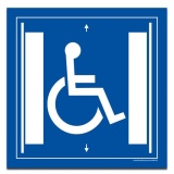 Panneau Signalisation - Ascenseur pour les personnes en situation de handicap  (250 x 250 mm, PVC)