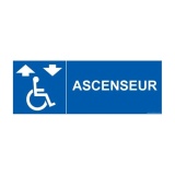 Signalisation - Ascenseur - + picto Handicapé  (700 x 250 mm, PVC)