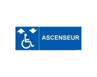 Signalisation - Ascenseur - + picto Handicapé  (210 x 75mm, Vinyle souple autocollant)