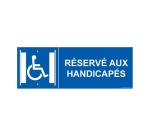 Signalisation ascenseur - Réservé aux handicapés - + picto Modèle:PVC - taille panneau signalisation:350 x 125mm