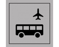 Pictogramme PI TF 027 - Autobus d'aéroport - ISO 7001 en Gravoply  (125 x 125 mm, Gris)