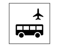 Pictogramme PI TF 027 - Autobus d'aéroport - ISO 7001 en Gravoply  (350 x 350 mm, Blanc)