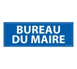 Signalétique information - BUREAU DU MAIRE - fond bleu 210 x 75 mm