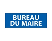 Signalétique information - BUREAU DU MAIRE - fond bleu 210 x 75 mm  (PVC)