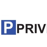 Kit panneau de parking - P PRIVE  (Poteau rond en acier)